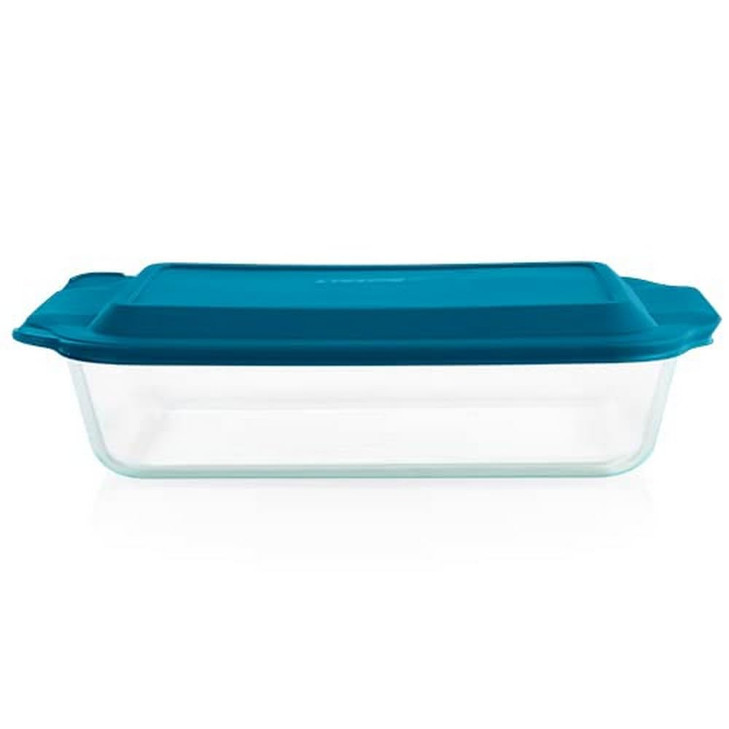Pyrex Deep 9x13Inch Glass Baking Dish with Lid Deep Casserole Dish Glass Food Container Oven Freezer and Microwave Safe