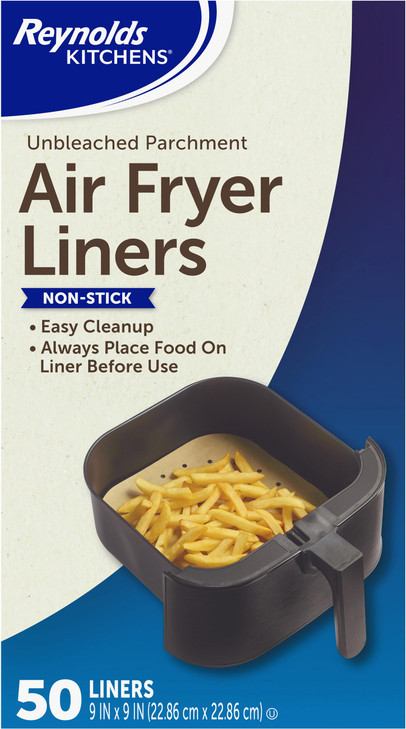 Reynolds Kitchens Air Fryer Liners Disposable Unbleached Parchment Paper Sheets 50 Count