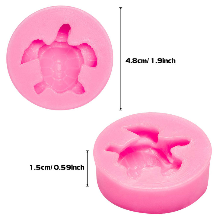 Boao 2 Pieces Sea Turtle Silicone Mold Turtle Candy Fondant Mold Tortoise Chocolate Making for DIY Baking Cake Desserts