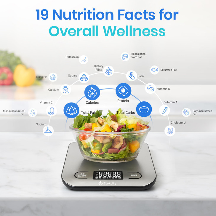 Etekcity Food Nutrition Kitchen Scale Digital Grams and Ounces for Weight Loss Baking Cooking Keto and Meal Prep Large 3