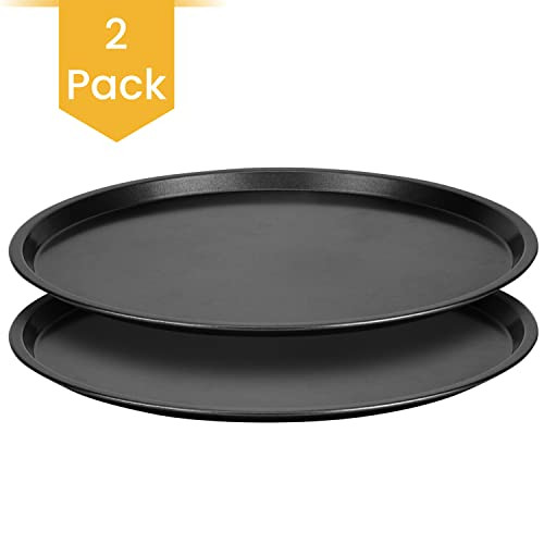 DecorRack 13 Inch Carbon Steel Pizza Pan Premium NonStick Coating Commercial Grade Serving Tray Heavy Duty Round Baking