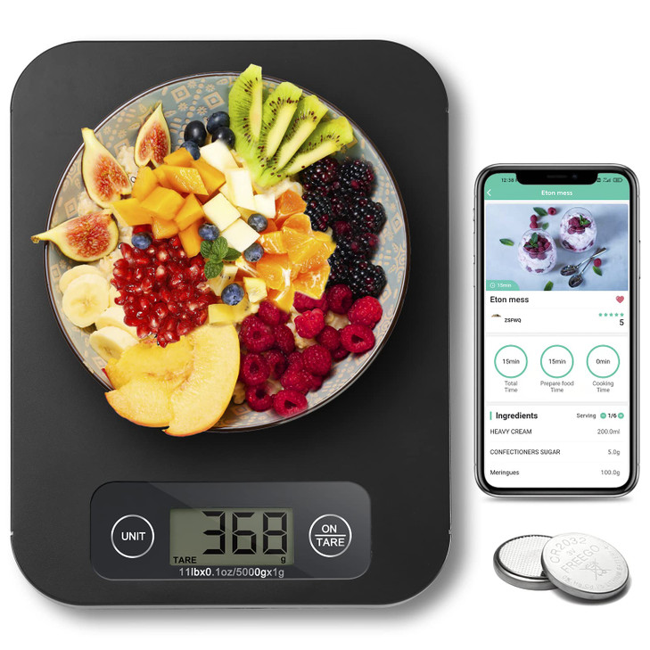 URAMAZ Food Scale with Nutritional Calculator Digital Food Scales for Kitchen Scale Grams and Ounces Smart Food Weight S