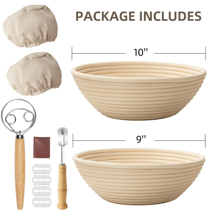Bread Proofing Basket Kikcoin Banneton Bread Proofing Basket Set of 2 9 Inch 10 Inch Round Sourdough Proofing Basket wit