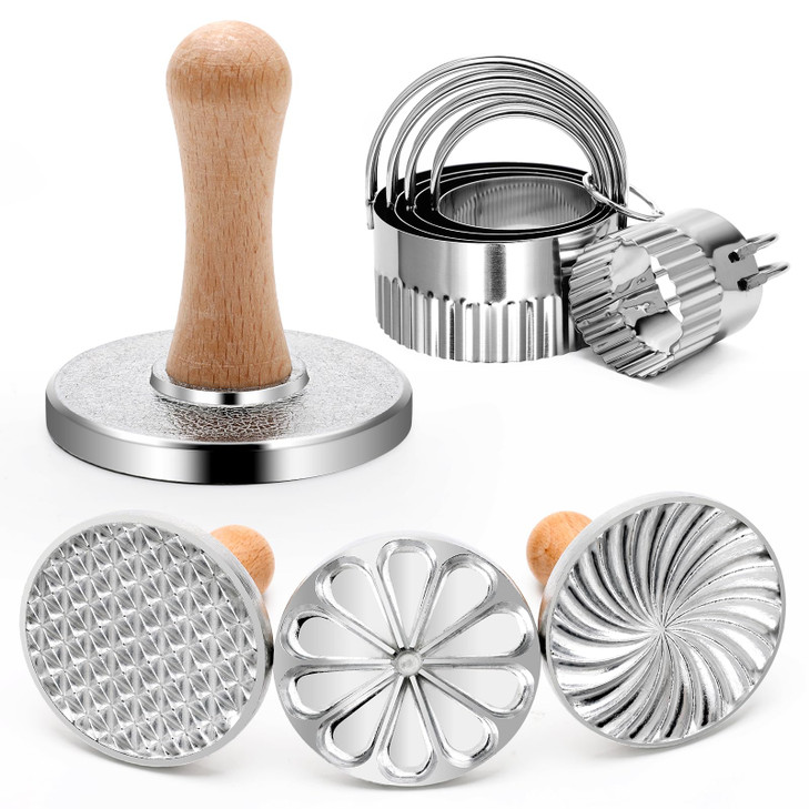 35 Cookie Stamps Biscuit Cutter Set Luxiv 3 Molds Metal Cookie Press Mold Wooden Handle Embossing Stamper 5 Size Cookie