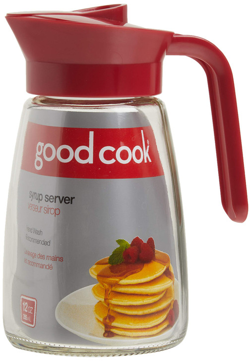 GoodCook Everyday 12 oz Syrup Dispenser Easy Pour Spout Waffle Pancake Syrup Dispenser Container Glass Syrup Bottle for