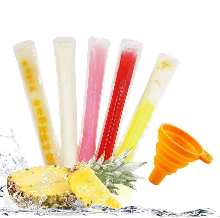 160 Disposable Ice Popsicle Mold Bags BPA Free Freezer Tubes With Zip Seals For Healthy Snacks Yogurt Sticks Juice Fruit