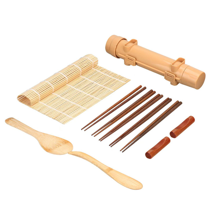 Upoomart Sushi Making Kit1 Bamboo Sushi Mat1 Rice Bazooka 5 Pairs of Chopsticks 2 chopsticks holder1 Paddle 1 Spreader i