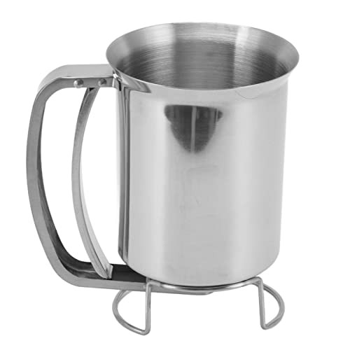 1000ml Stainless Steel Pancake Batter Dispenser Handheld Pancake Batter Pourer with Spout Squeeze Handle for Cupcakes Be