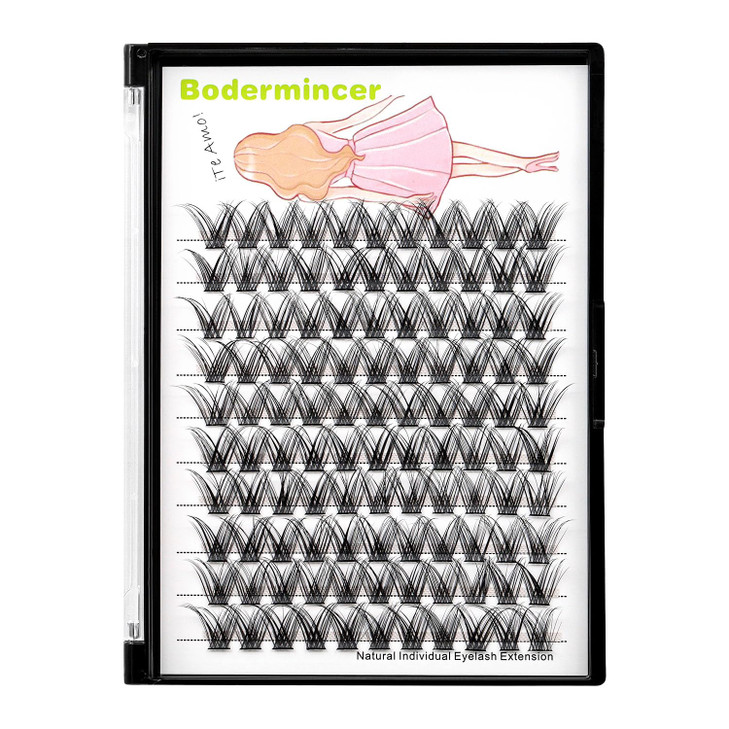 Bodermincer C Curl 0.07 Wide Cluster DIY Eyelash Extension 3D Individual Lashes Natural Look Cluster Lashes Easy Apply Volume Lash Extensions (18mm)