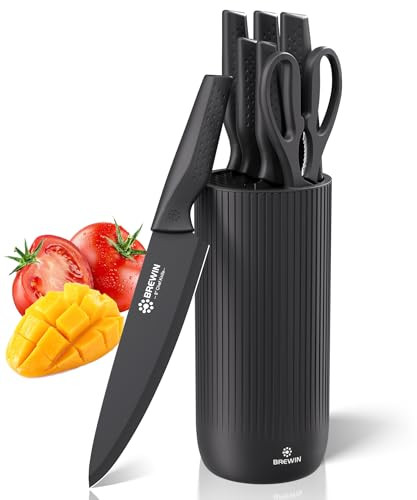 Knife Set Brewin Kitchen Knife Set Knives Set for Kitchen Universal Knife Block Utility Knife Block Set New Home Essenti