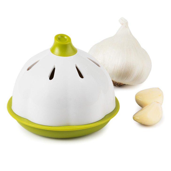 Joie Garlic Keeper Vented Pod Saver for Firm Fresh and Odorless Storage Holds Full Head or Leftover Cloves Twist to Lock