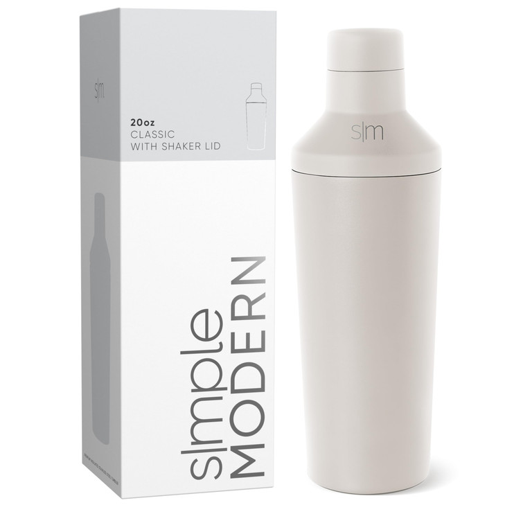 Simple Modern Cocktail Shaker Set with Jigger Lid Stainless Steel Boston Shaker Insulated Martini Mixer for Mocktails Gi