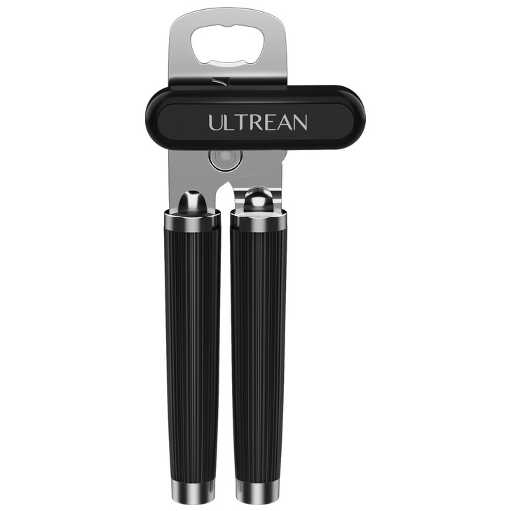 Ultrean Manual Can Opener Bottle Opener Heavy Duty Stainless Steel Smooth Edge Manual Hand Held Can Opener With Soft Tou