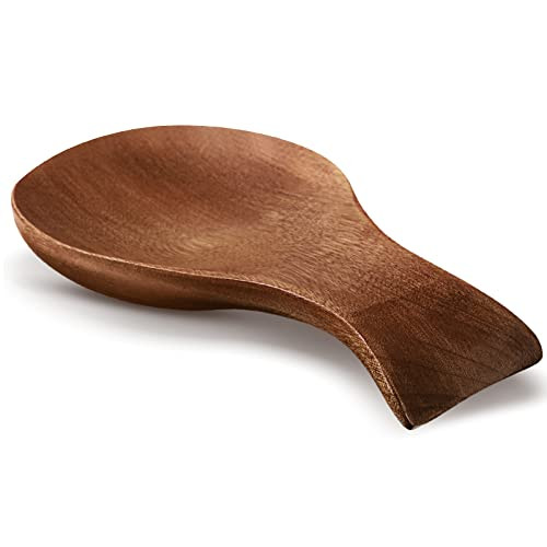 Patelai Acacia Wood Spoon Rest for Stove Top Bamboo Holder for Spatula Rest for Kitchen Counter Spoon Holder for Counter