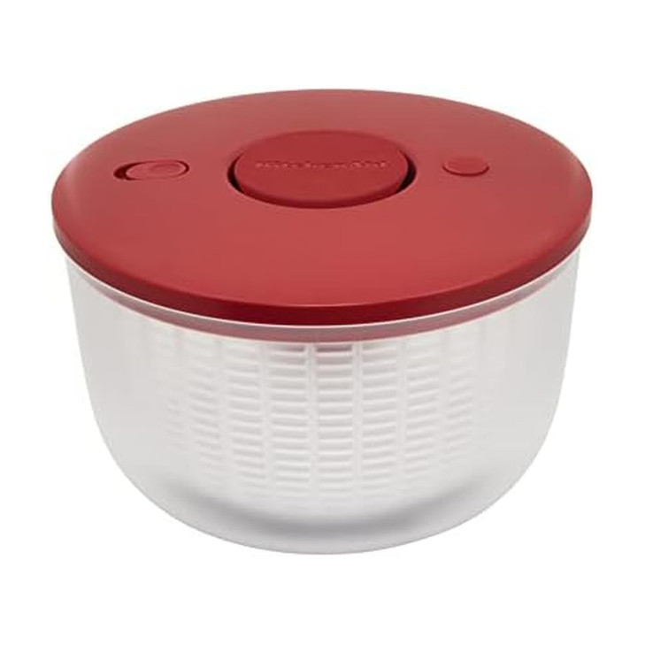 KitchenAid Universal Salad Spinner with Removable Bowl Colander and One Handed Pump Mechanism Large Bowl Nests and Featu