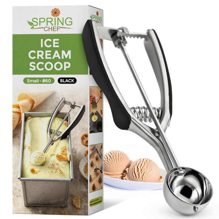 Spring Chef Small 1 Tablespoon Stainless Steel Cookie Scoop for Baking Multifunctional 60 Cookie Dough Scoop with Trigge