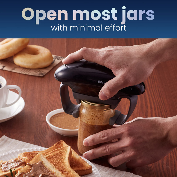 Elite Gourmet EJO800 High Power Torque Automatic Battery Operated Electric Jar Opener OneTouch Electric Operation Easily