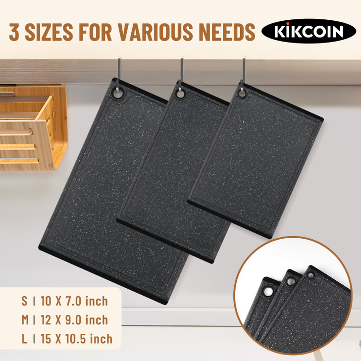 Plastic Cutting Boards for Kitchen 3Piece Large Cutting Board Set Dishwasher Safe Chopping Boards with Nonslip Feet and