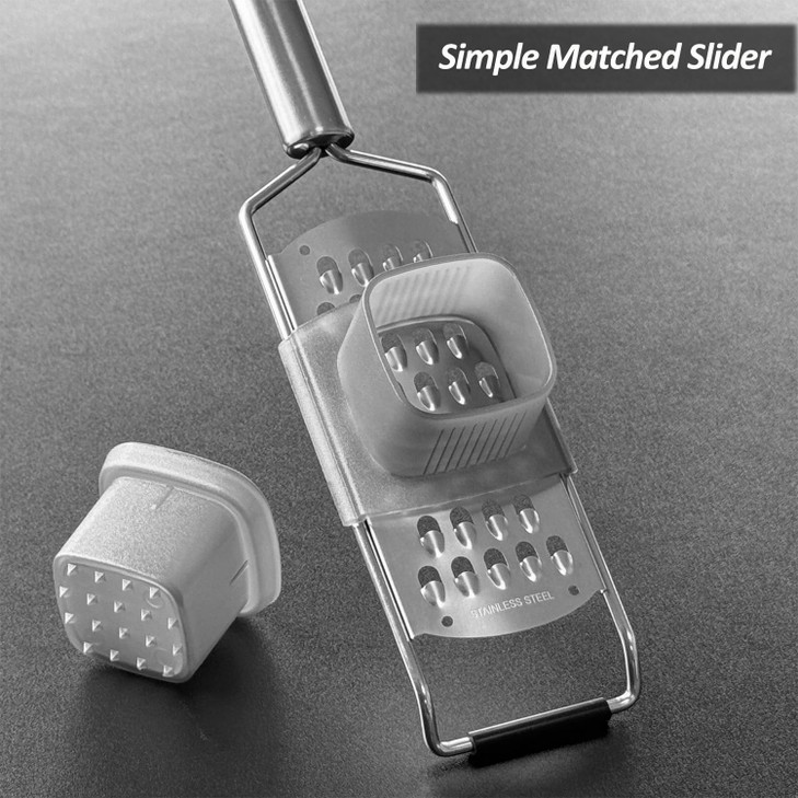 Vovoly 4Pcs Pro Set Zester Grater Set Cheese Grater with RazorSharp Stainless Steel Blade FineCoarseExtra CoarseSlider A