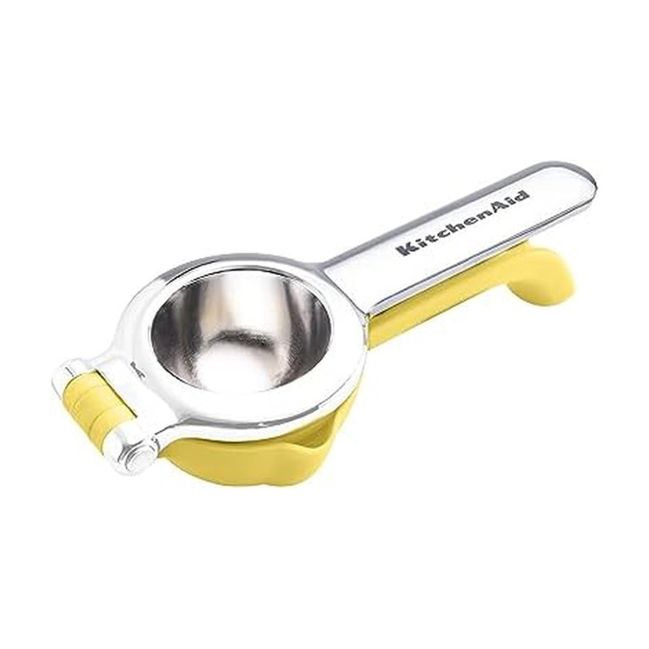 KitchenAid Citrus Juice Press Squeezer for Lemons and Limes with Seed Catcher and Pour Spout Lemon 8 Inch