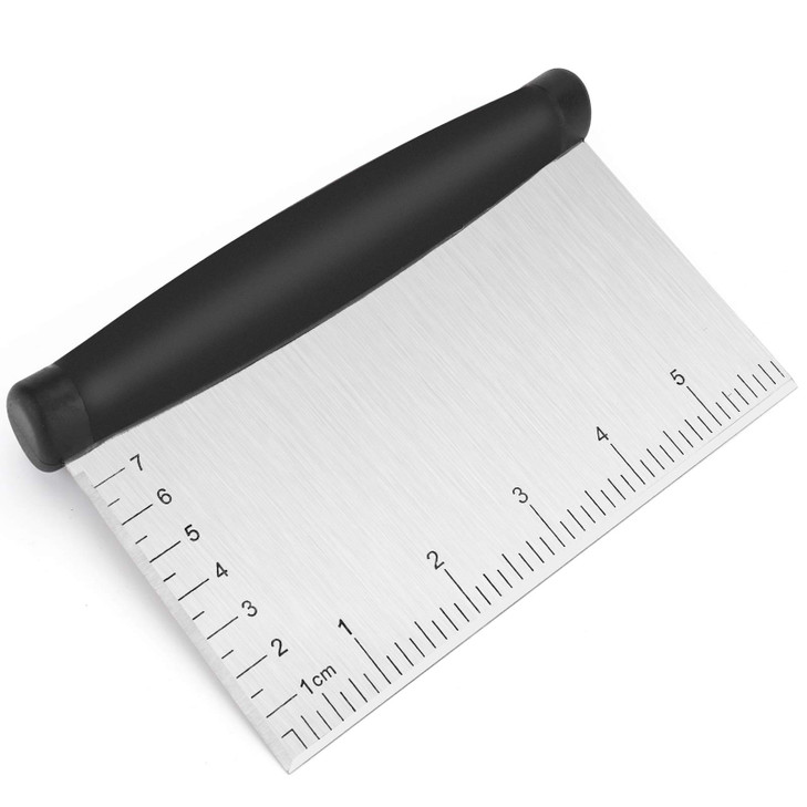 UUBAAR Bench Scraper Chopper 6 Inch Stainless Steel Dough Cutter with Contoured Grip MultiPurpose Kitchen Tool for Bakin