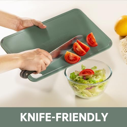 THETCHRY Plastic Cutting Board Set of 3Cutting Boards for Kitchen BPA Free LargeSmall Chopping Boards NonSlip for Cookin