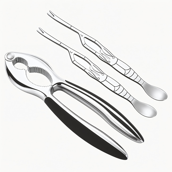 Crab crackers and tools Crab and Lobster Seafood Tool Set 3Piece EasytoUse Heavy Duty Multipurpose Lobster Claws and Pic