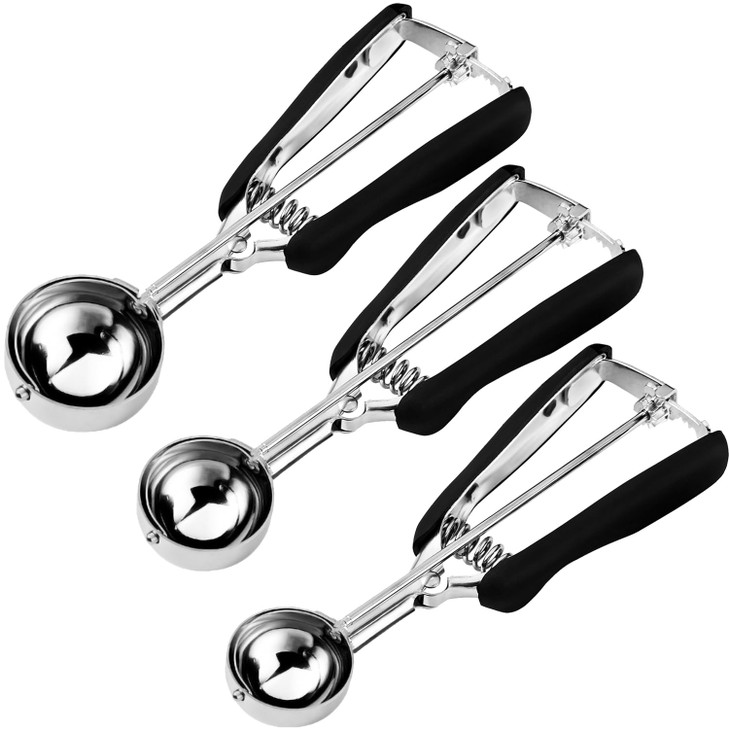 HOMURE H Cookie Scoop Set Include 1 Tbsp2 Tbsp3 Tbsp Cookie Scoops for Baking Set of 3 188 Stainless Steel Good Grip Non