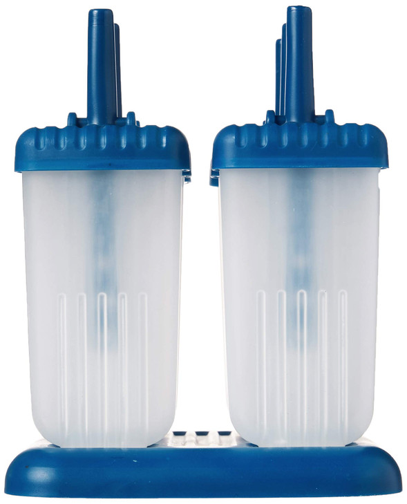 Tovolo Groovy Popsicle Molds Set of 6 MessFree Plastic Ice Pops with Reusable Sticks DripGuard for Freezer SnacksDishwas