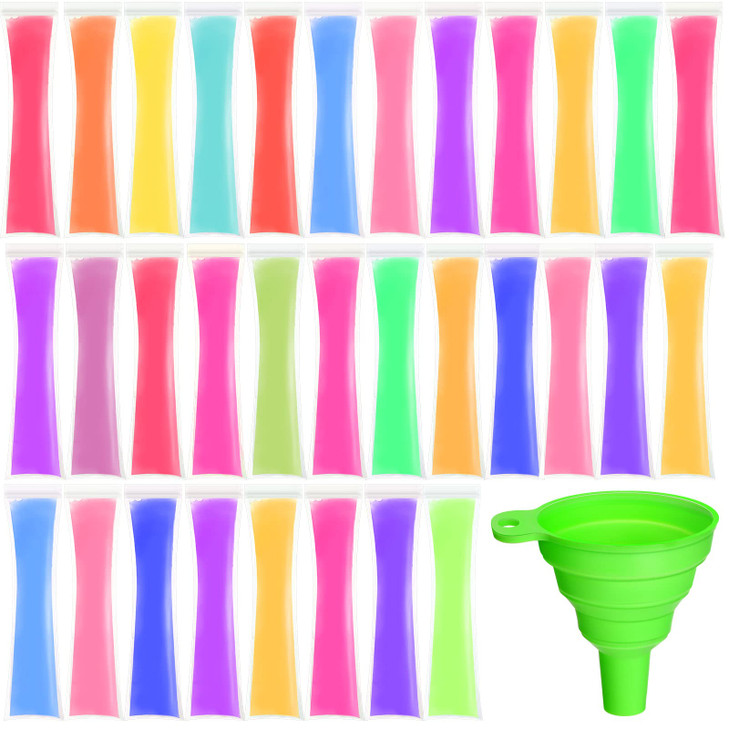 Hoolerry 600 Pcs Disposable Ice Mold Bags with 1 Silicone Funnel Freezer Tubes with Zip Seals Candy Ice Mold Yogurt Tube