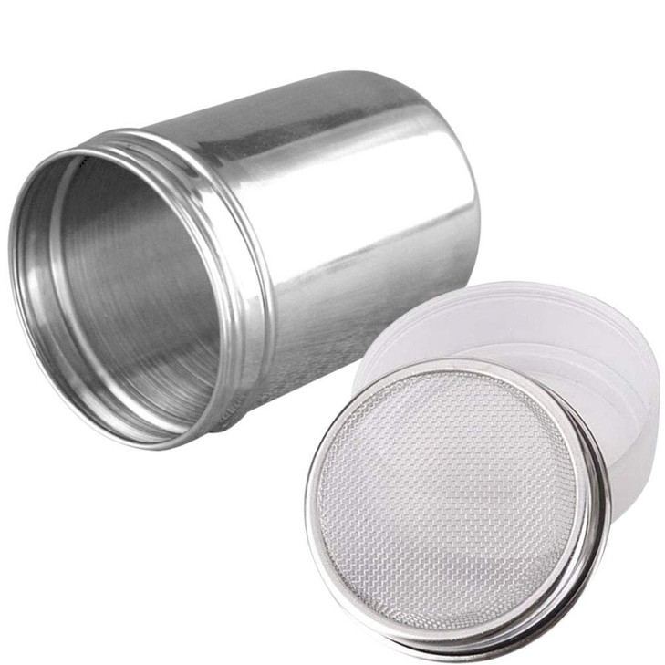 Onwon Powder Sugar Shaker with Lid Stainless Steel Fine Mesh Shaker Cinnamon Icing Sugar Powder Cocoa Flour Chocolate Co