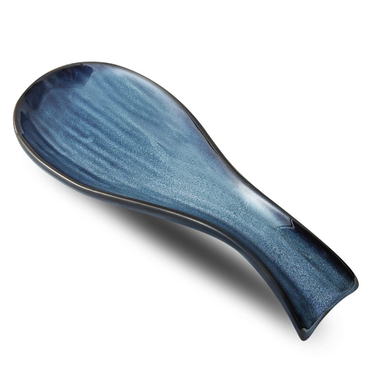 Hasense Ceramic Spoon Rest for Stove Top Porcelain Spoon Holder for Kitchen Counter Cooking Utensil Home Decor Navy