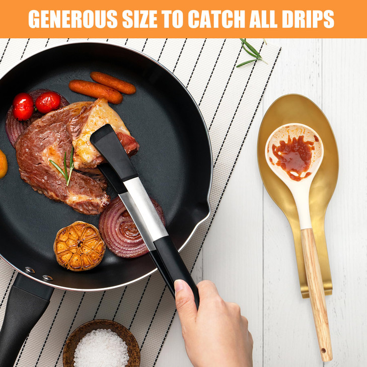 VanlonPro Stainless Steel Spoon Rest Spatula Ladle Holder Stainless Steel Utensil Spoon Rest Holder Brushed Finish Dishw