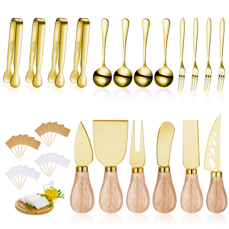 Charcuterie Board Accessories Spreader Knife Set Cheese Butter Spreader Knife Charcuterie Utensils with Wooden Handles M