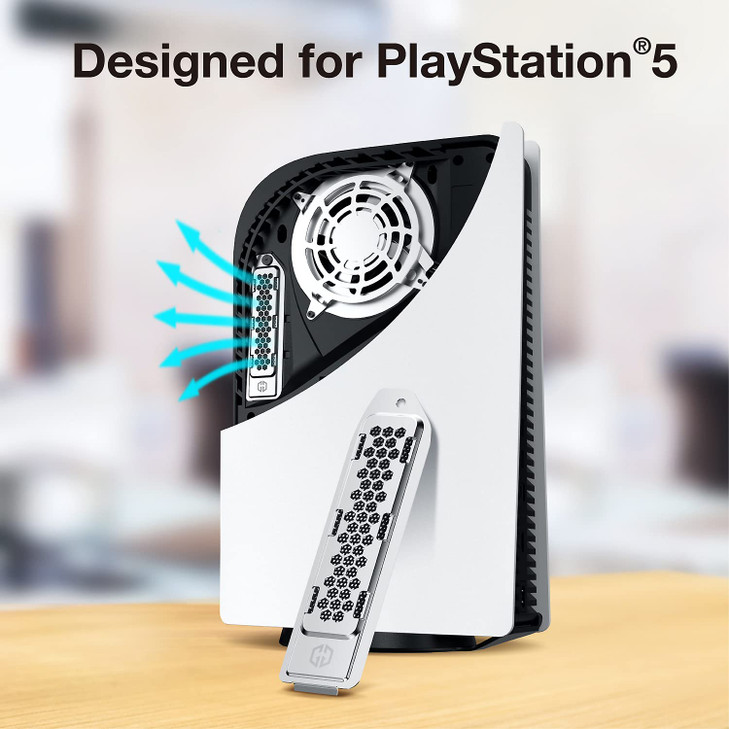 GRAUGEAR Metal Heat Dissipation Cover for PS5 M.2 SSD Expansion Slot | Fit for PlayStation 5 NVMe SSD w/Heatsink | New Breathable Cellular Hole | Coo