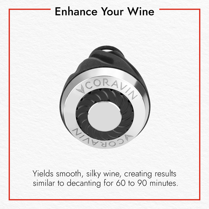 Coravin Aerator Attachment Accessory for Coravin Wine by the Glass System and Wine Saver Performs 6090 Minutes Decant in