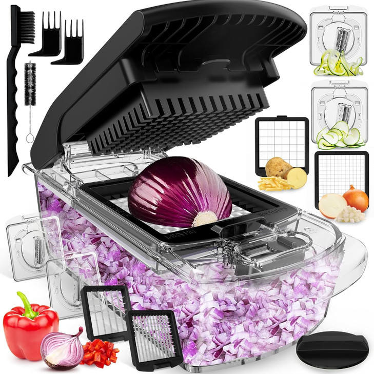 Fullstar The Original Pro Chopper Vegetable Chopper and Spiralizer Food Chopper with Container Fruit Slicer Kitchen Gadg