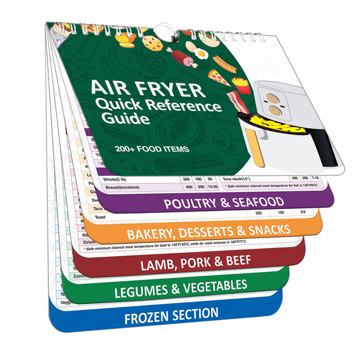 1601 200 Air Fryer Cheat Sheet Magnets Cooking Guide Booklet Air Fryer Cooking Guide Magnetic Cookbook Magnetic Cheat Sh