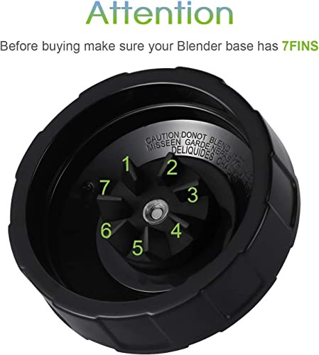 Pack of 2 Blender Replacement Parts 7 Fins Extractor Blade Assembly with Rubber Gasket Compatible with Nurti Ninja Blend
