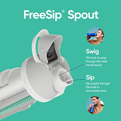 Owala FreeSip Clear Tritan Plastic Water Bottle with Straw BPAFree Sports Water Bottle Great for Travel 25 Oz Shy Marshm