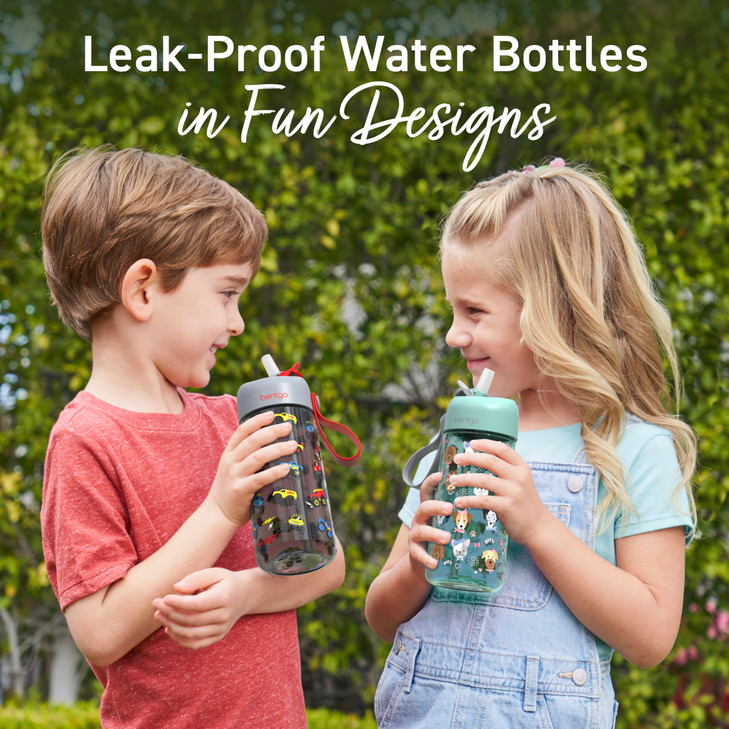 Bentgo Kids Water Bottle LeakProof Durable Tritan BPAFree 15 oz Cup for KidsToddlers Ages 3 Bite Sip Spout Carrying Hand