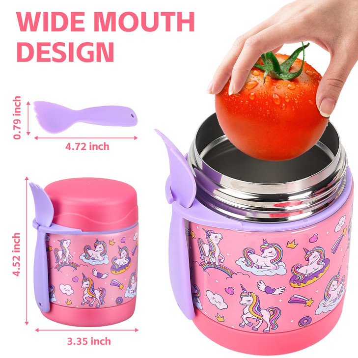 10oz Soup Thermo for Hot Food Kids Insulated Food JarThermo Hot Food Lunch Container Width Mouth Stainless Steel Lunch B