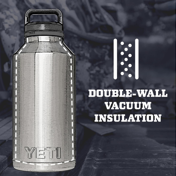 YETI Rambler 64 oz Bottle Vacuum Insulated Leakproof Stainless Steel with Chug Cap Black