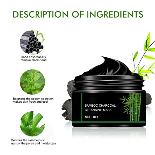 Blackhead Remover Mask, Peel Off Face Mask, Bamboo Charcoal Peel Off Black Mask, Deep Cleansing Facial Mask, Facial Purifying and Clean Blackhead Fac
