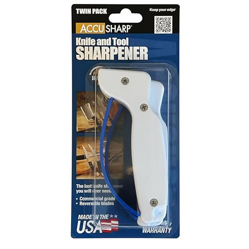 AccuSharp HandHeld Carbide Blade Sharpener Kitchen Knife and Chef Knife Sharpener Professional Chef Grade Sharpening Too