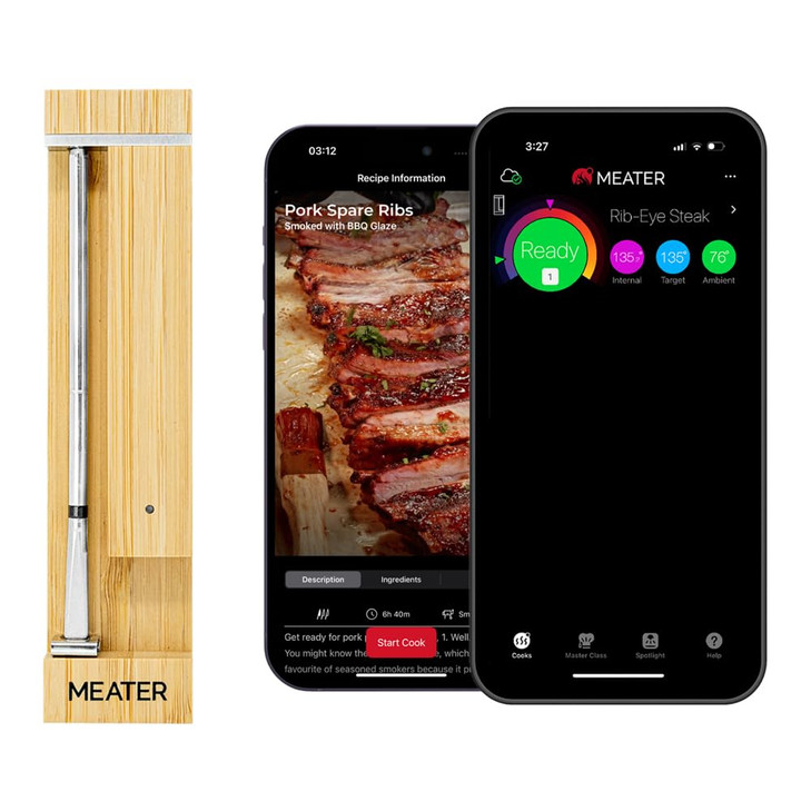 MEATER Pro Smart Bluetooth Wireless Meat Thermometer Digital 1000F Heat Resistance Long Range Certified Accuracy BBQ Ove