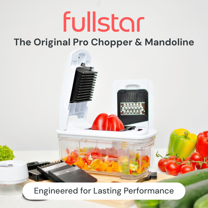 Fullstar Allin1 Vegetable Chopper and Mandoline Slicer for Kitchen Cheese Grater French Fry Cutter Cheese Slicer Bonus H