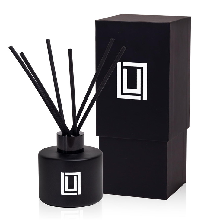 Lulu Candles Reed Diffuser Set Jasmine Oud Sandalwood 6 Reed Sticks Scent Diffuser for Bedroom Bathroom Living Room Offi