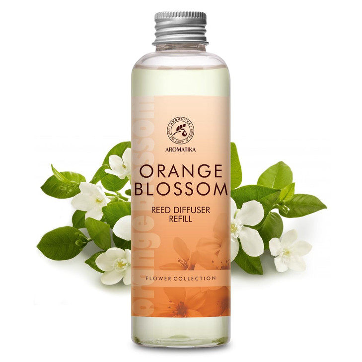 Refill Reed Diffuser Orange Blossoms 68Fl Oz 200ml Intensive Fresh Long Lasting Fragrance for Aromatherapy SPA Home Offi