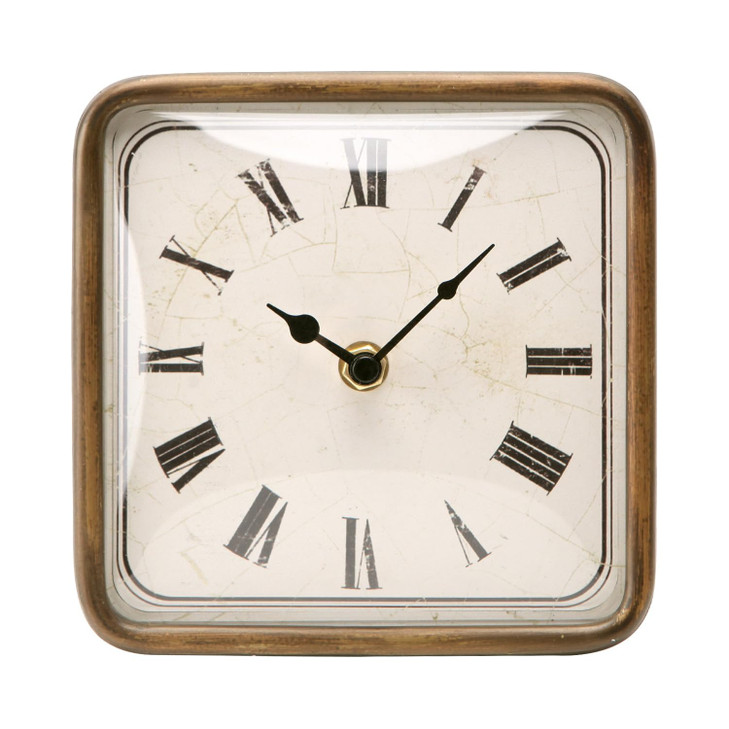 NIKKY HOME Vintage Silent NonTicking Table Clock Shelf Desk Top Clock Battery Operated Retro Home Decor for Bedroom Livi